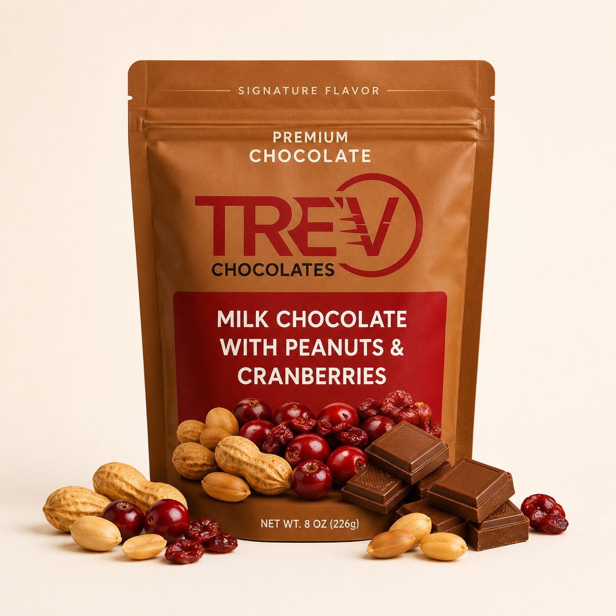 Milk Chocolate with Peanuts & Cranberries